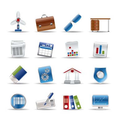 Realistic Business and Office Icons clipart