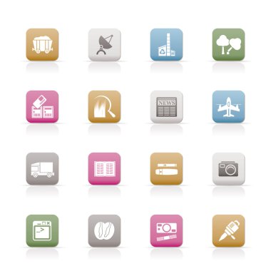 Business and industry icons clipart