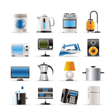 Home equipment icons - vector icon set clipart