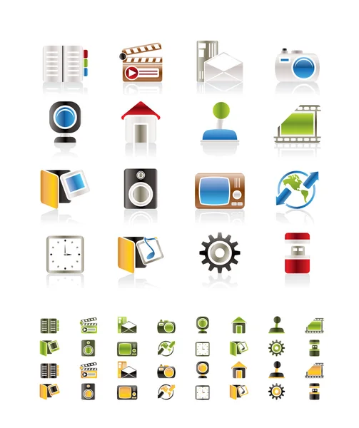 Internet, Computer and mobile phone icons — Stock Vector