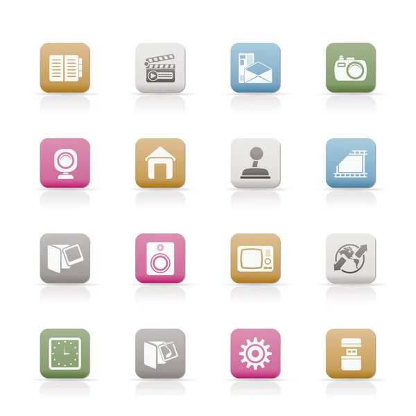 Internet, Computer and mobile phone icons — Stock Vector