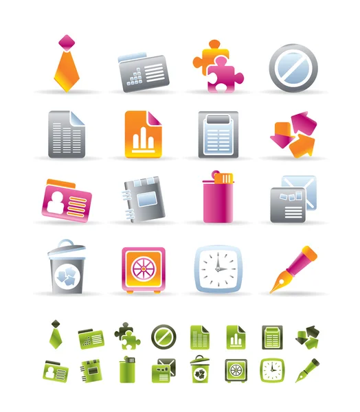 Realistic Business and Office Icons — Stock Vector