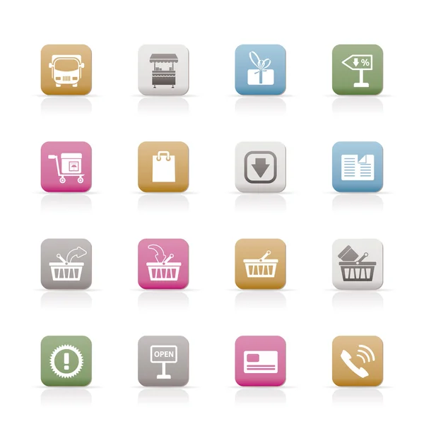 Icônes de boutique en ligne — Image vectorielle