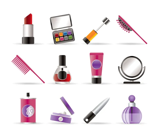 Symbole für Schönheit, Kosmetik und Make-up — Stockvektor