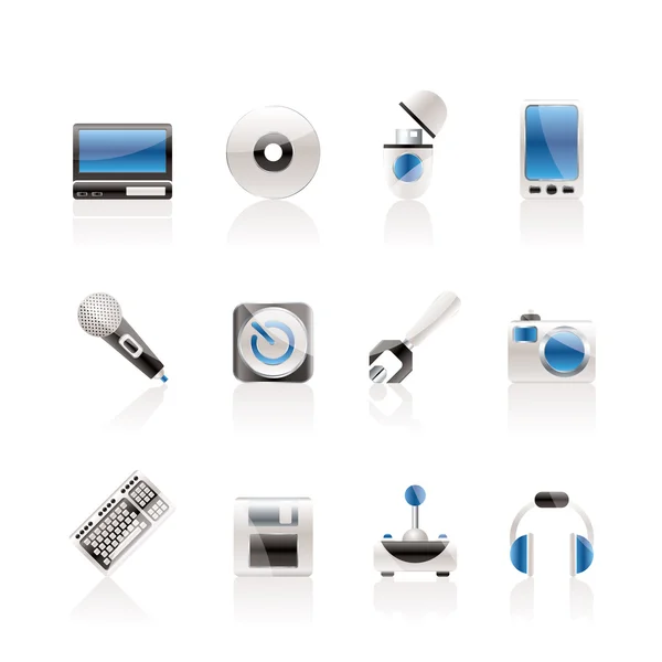Ícones de equipamentos de computador e telefone móvel — Vetor de Stock