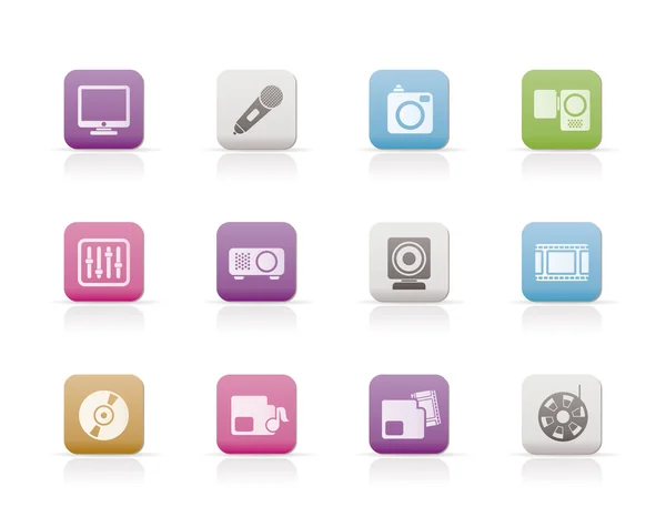 Iconos de equipos multimedia — Vector de stock