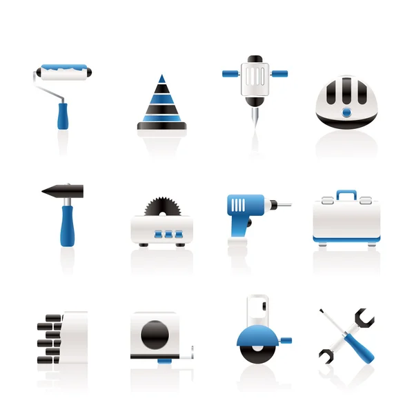 Iconos de herramientas de construcción y construcción — Vector de stock