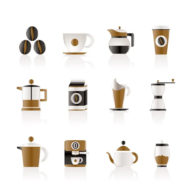 Знаки та ікони кавової промисловості — стоковий вектор