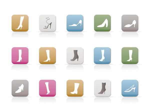 Shoe and boot icons — Stock Vector