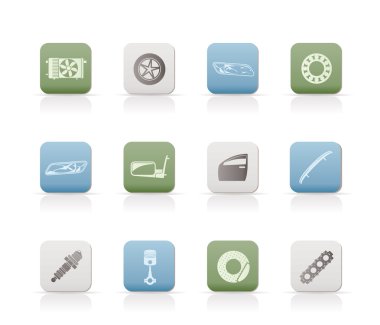 Realistic Car Parts and Services icons clipart