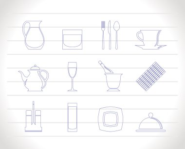 Restaurant, cafe, bar and night club icons clipart