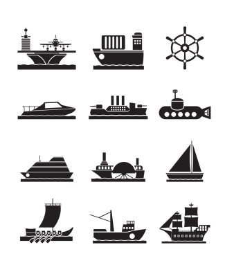 gemi ve gemi simgeler farklı türleri