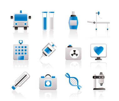 Medicine and healthcare icons clipart