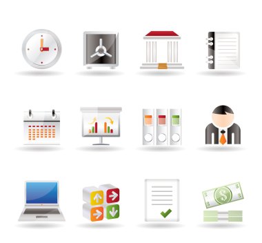 Business, finance and office icons clipart