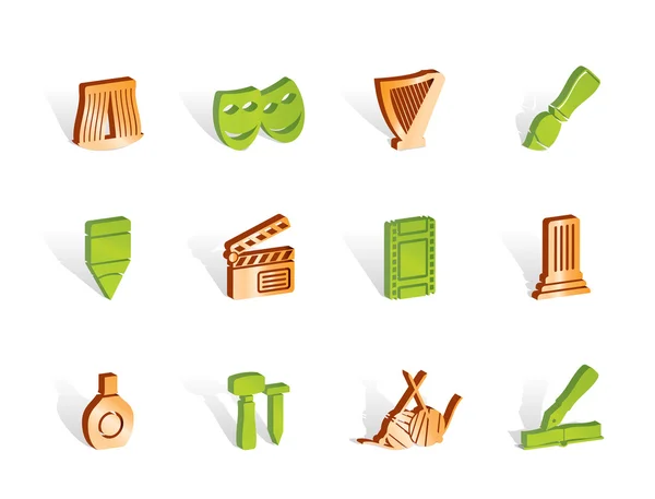 Different kind of art icons — Stock Vector