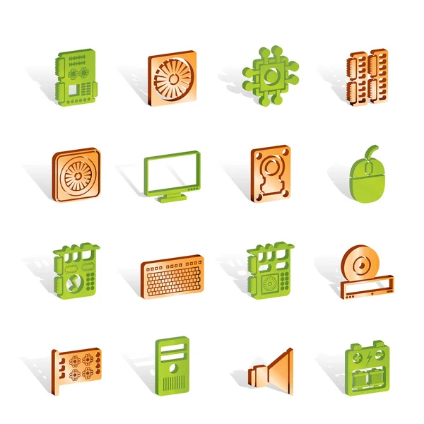 Computer performance and equipment icons — Stock Vector