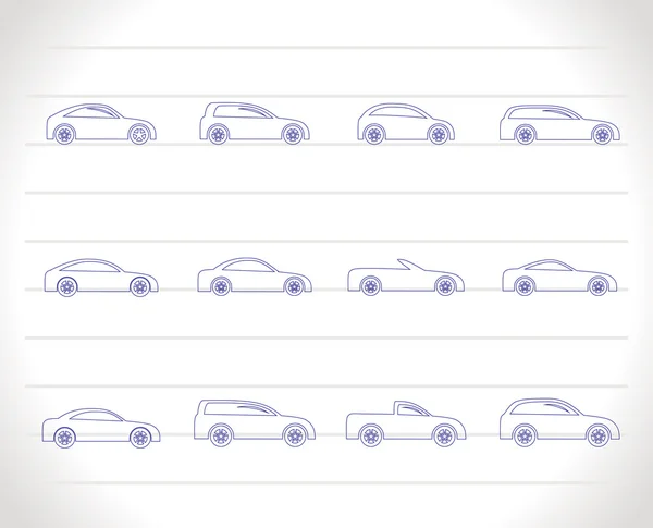 Different types of cars icons — Stock Vector