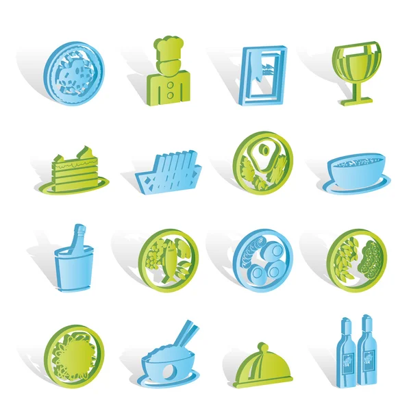 Restaurant, food and drink icons — Stock Vector