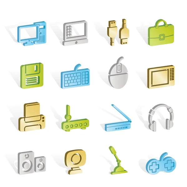 Computer equipment and periphery icons — Stock Vector