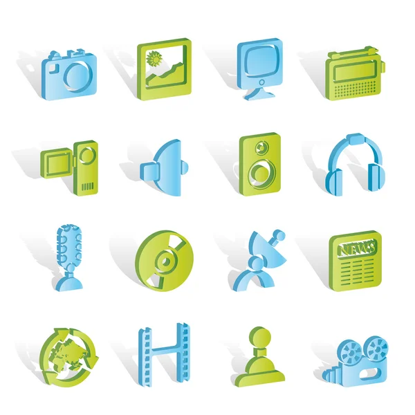 Media and household equipment icons — Stock Vector