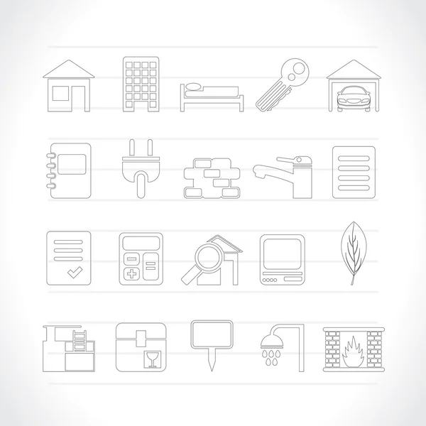 房地产和建筑图标 — 图库矢量图片