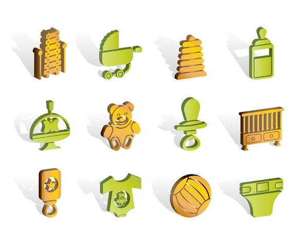 Baby, baby en kind online-shop-pictogrammen — Stockvector