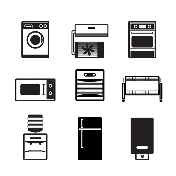 Home eletrônicos e ícones de equipamentos — Vetor de Stock