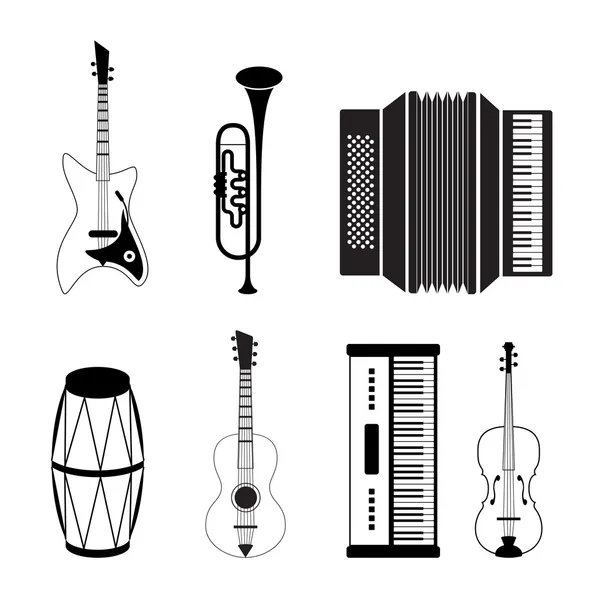 Musical instrument icons — Stock Vector