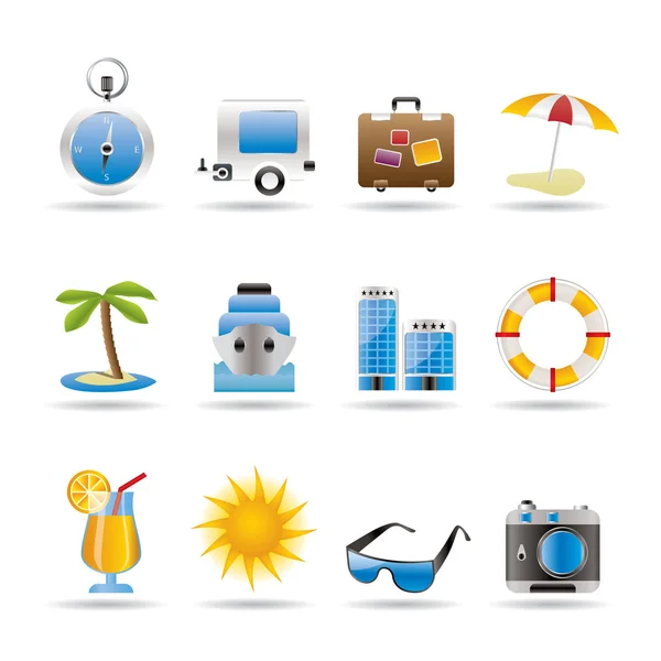 Travel, Holiday and Trip Icons — Stock Vector