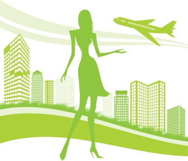 City, urban and airport background clipart