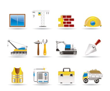 Building and construction icons clipart