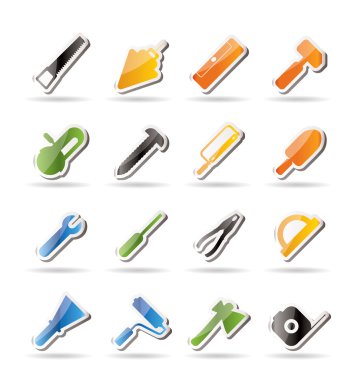 Construction and Building Tools icons clipart