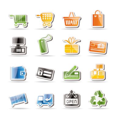 Simple Online Shop icons clipart