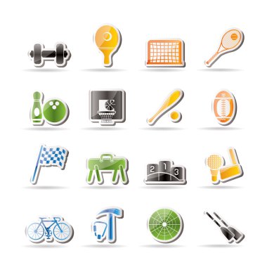 Simple Sports gear and tools icons clipart