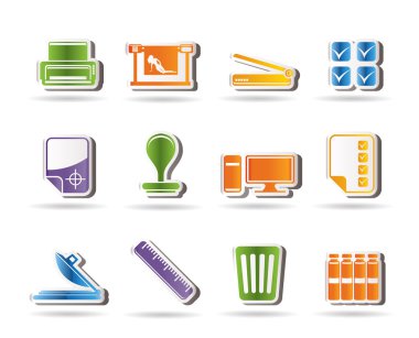 Print industry Icons clipart