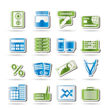 banka, iş, finans ve office simgeleri