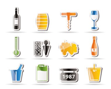 Wine and drink Icons clipart