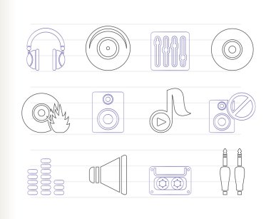 Music and sound icons clipart