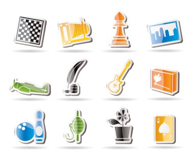 Simple Hobby, Leisure and Holiday Icons clipart