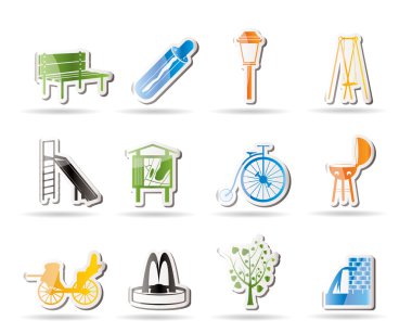 Park objects and signs icon clipart