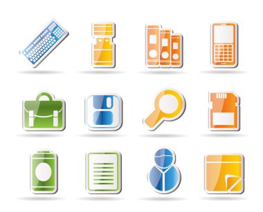 Business and Office tools icons clipart