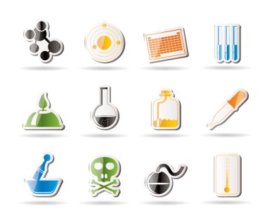 Chemistry industry icons clipart