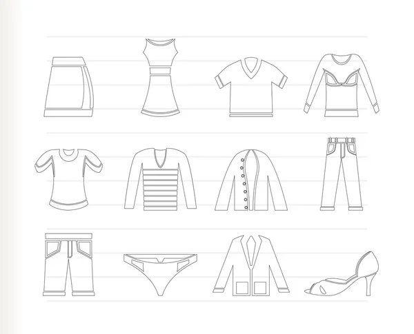 Icone di abbigliamento — Vettoriale Stock