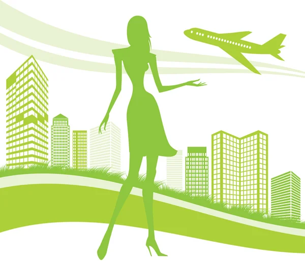 Fond urbain, urbain et aéroportuaire — Image vectorielle