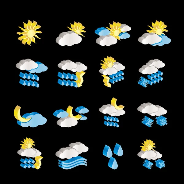 Väder och natur ikoner — Stock vektor