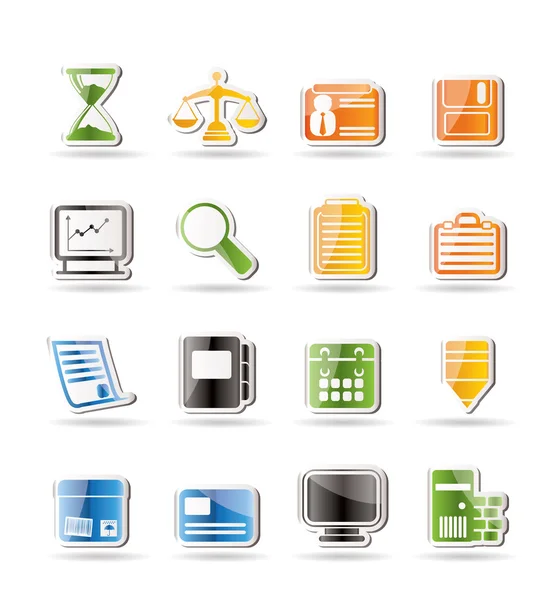 Iconos de oficina y negocios simples — Archivo Imágenes Vectoriales