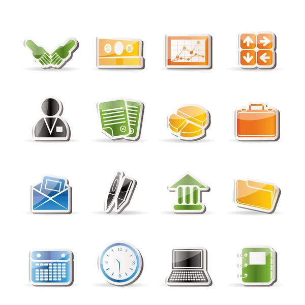 Iconos de oficina y negocios simples — Archivo Imágenes Vectoriales