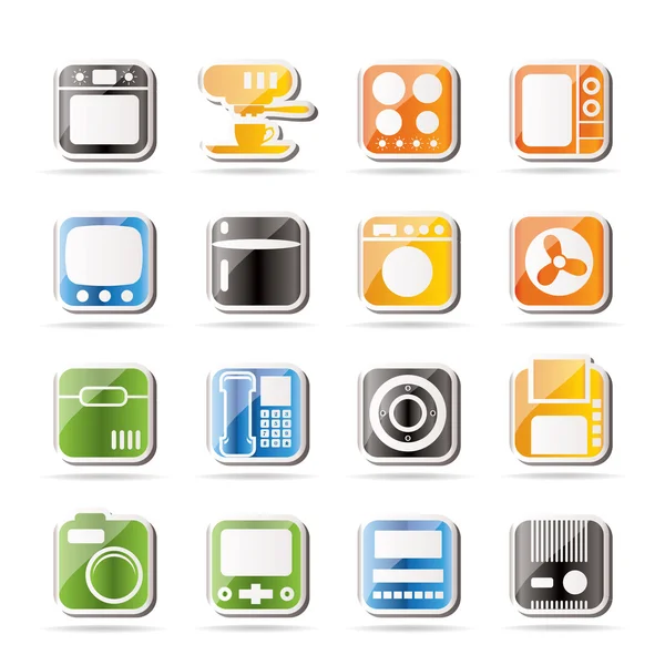 Simple Home and Office, Equipment Icons — Stock Vector