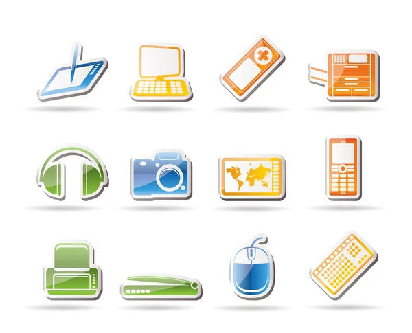Iconos de equipamiento técnico de alta tecnología simples — Archivo Imágenes Vectoriales