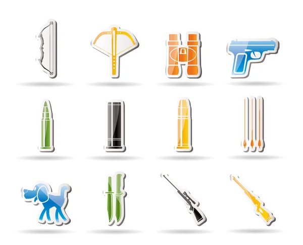 Hunting and arms Icons — Stock Vector